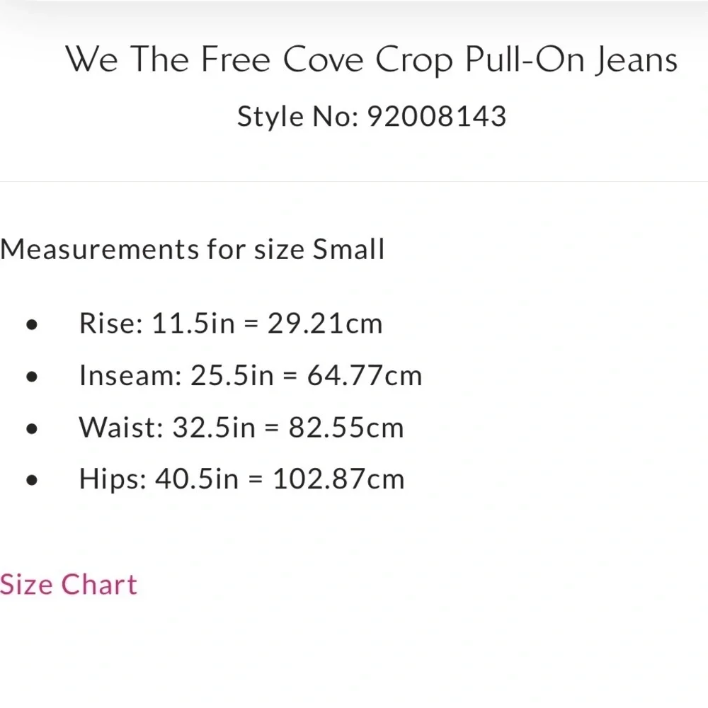 Free People We The Free Cove Crop Pull-On Jeans Size 28 NWT